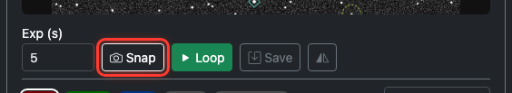 Camera controls row with the Snap button highlighted in red