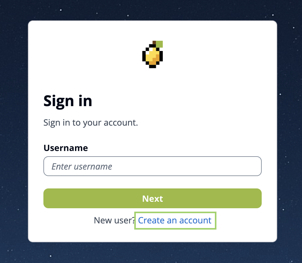 Create an account