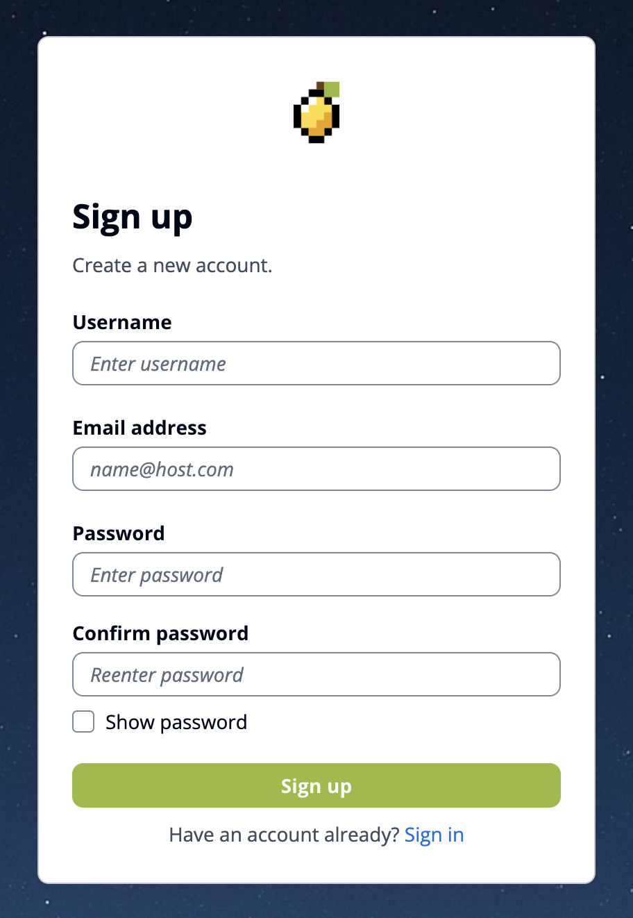 Create an account