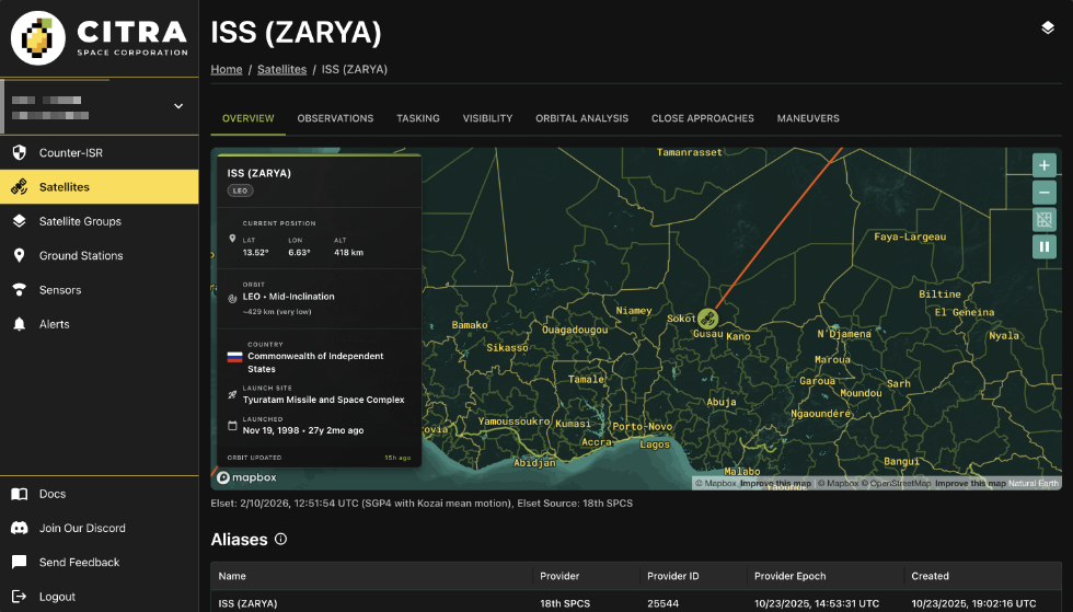Citra Space App Screenshot